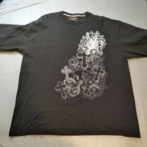 Vintage Icedout Cross T Shirt 3XL Black Y2K Streetwear Selah Flaw